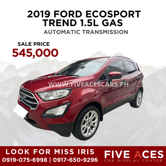 2019 FORD ECOSPORT TREND 1.5L GAS AUTOMATIC TRANSMISSION Five Aces Car Display Center