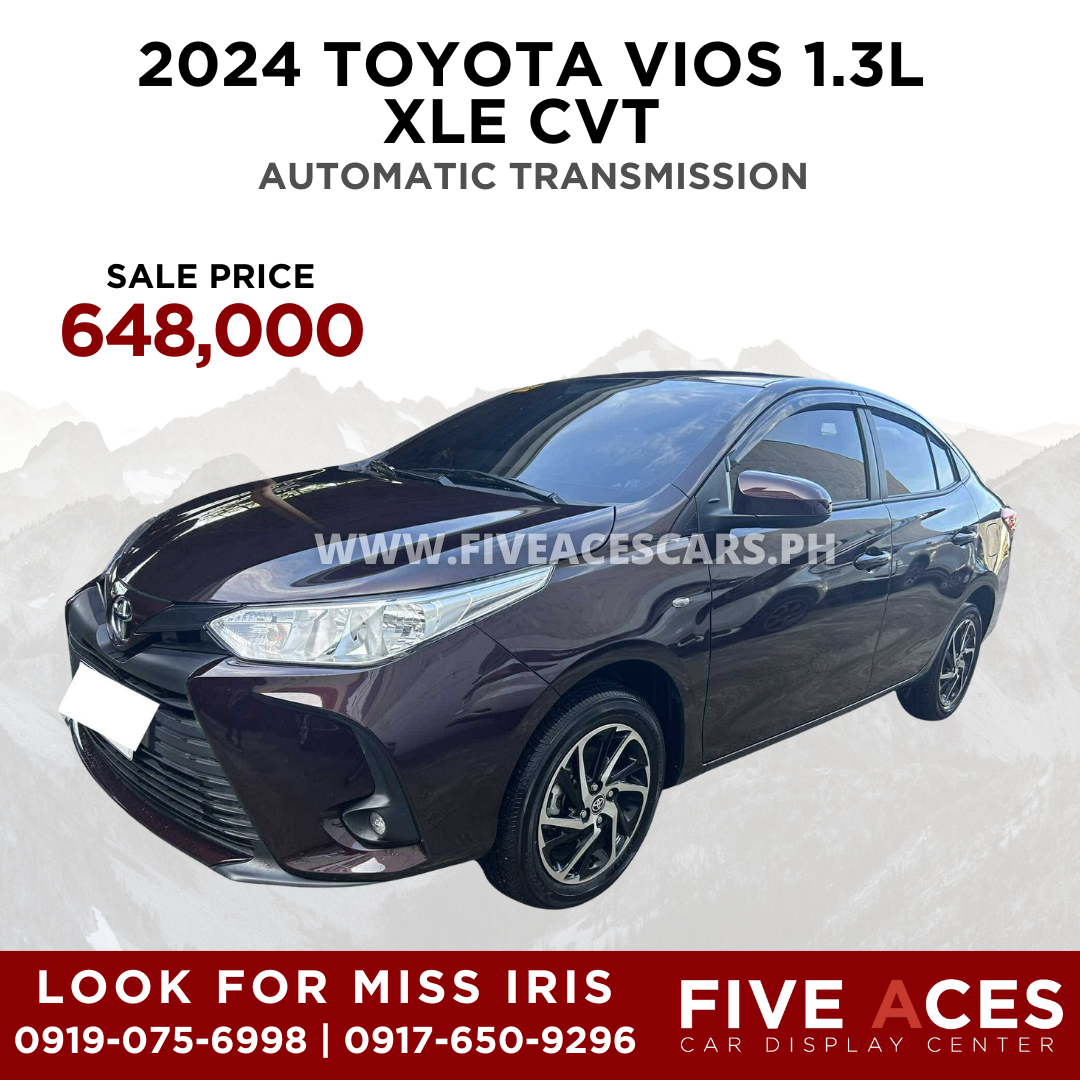 2024 TOYOTA VIOS 1.3L XLE CVT AUTOMATIC TRANSMISSION Five Aces Car Display Center