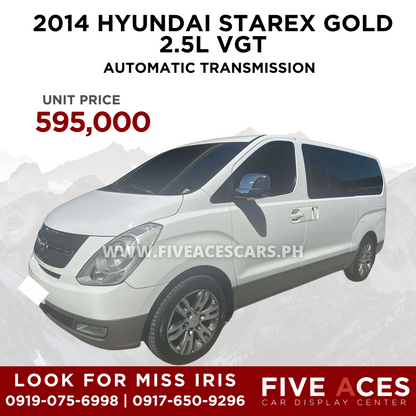 2014  HYUNDAI STAREX GOLD 2.5L VGT AUTOMATIC TRANSMISSION Five Aces Car Display Center