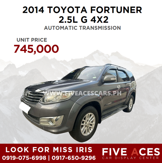 2014 TOYOTA FORTUNER 2.5L G 4X2 AUTOMATIC TRANSMISSION TOYOTA