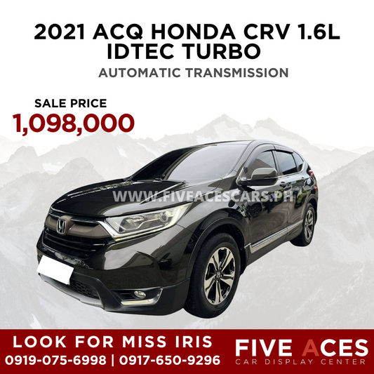 2021 ACQ HONDA CRV 1.6L  IDTEC TURBO AUTOMATIC TRANSMISSION Five Aces Car Display Center