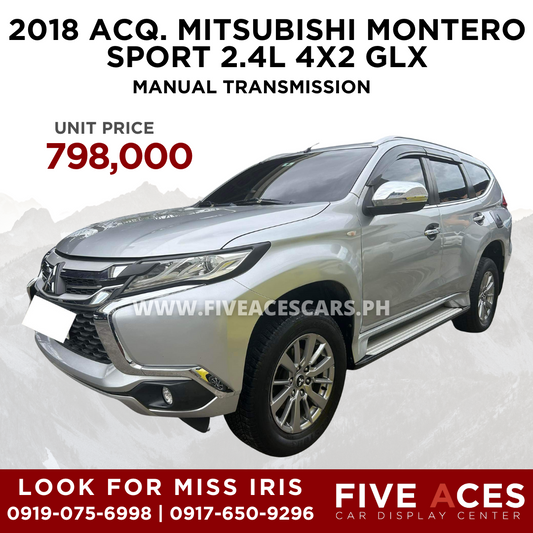 2018 ACQ. MITSUBISHI MONTERO 2.4L GLX  4X2 DSL MANUAL TRANSMISSION MITSUBISHI