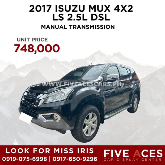 2017 ISUZU MUX 4X2 LS 2.5L DSL MANUAL TRANSMISSION ISUZU